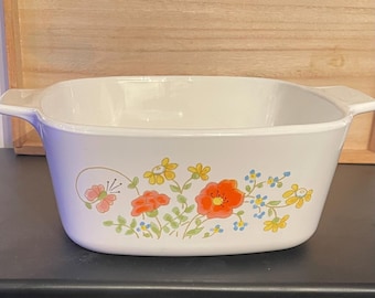 Casseruola vintage CorningWare Wildflower da 1,5 litri senza coperchio