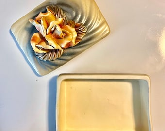 Vintage Capo Di Monte style Decorative Plate ceramic Handmade and Hand Painted wall hanging decoratio floral theme one of a kind