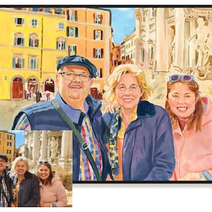 Portrait peint à la main personnalisé, peinture à l'huile à partir d'une photo, oeuvre d'art personnalisée pour les proches, cadeau personnalisé, peinture personnalisée