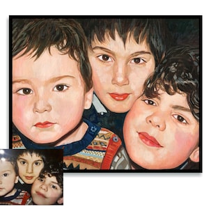 Portrait peint à la main personnalisé, peinture à l'huile à partir d'une photo, oeuvre d'art personnalisée pour les proches, cadeau personnalisé, peinture personnalisée