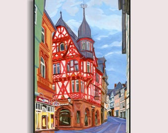 Original Acrylic Painting, Landscape Painting by Saeideh Keshavarz