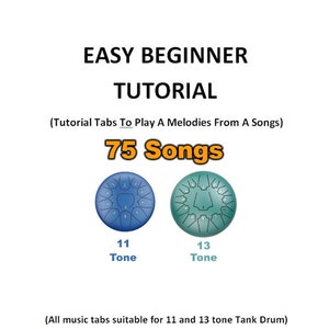 Easy Beginner Tutorial Book 1 Tabs for 11 and 13 Tone Tank Drum image 1