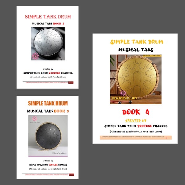 Steel Tongue Drum E-book / Simple Tank Drum E-Book (Volume 2) + (Volume 3) + (Volume 4)