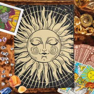 Tarot Deck Pouch Sun Oracle Deck Bag Tarot Card Bag Tarot Bag Magick Tarot Bag Zipper Pouch Tarot Lover Gift Magic Tarot Bag Zip Mystical