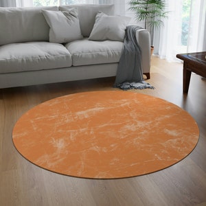 Orange Rug, Round Orange Rug, Orange Area Rug, Round Orange Boho Rug, Round Sunset Floor Rug, Earthy Round Boho Rug, Orange Carpet