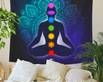 Tapestry Chakra Tapestries Mandala Wall Hanging Meditation Tapestry Chakra Art Spiritual Tapestry Chakras Wall Art Yoga Room Meditation Room
