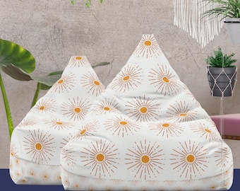 Bean Bag Chair Star Beanbag Sunburst Sun Chair Beanbag Boho  Chair Bean Bag Chair Cover Gold Sun White Meditation Room Furniture Yoga Room