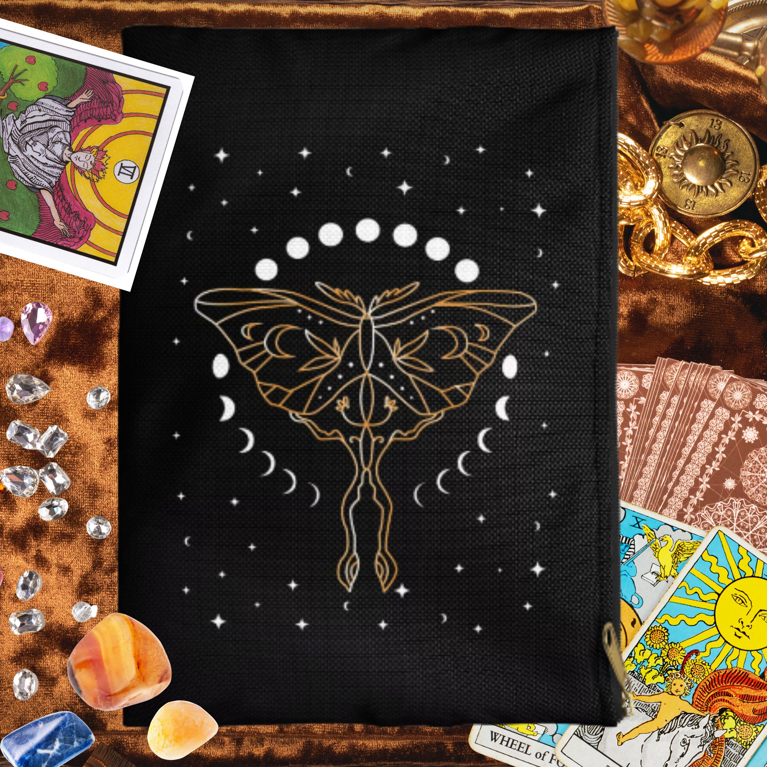 Tarot Deck Bag Pouch Oracle Deck Bag Luna Moth Zipper Pouch - Etsy
