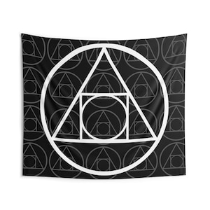 Alchemy Tapestry Hermetic Rosicrucian Esoteric Art Wall Hanging Occult Art Sacred Geometry Golden Dawn Magic Circle Tapestry Wiccan Tapestry