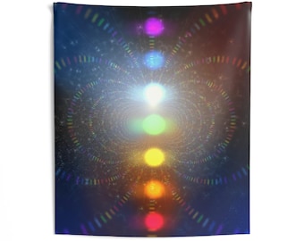 Chakra Tapestry, Chakra Wall Hanging, Spiritual Room Decor, Spiritual Tapestries, Spiritual Wall Hangings, Boho Tapestry, Cosmic Tapestry
