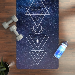 Sacred Geometry Yoga Mat Space Universe Yoga Mat Spiritual Yoga Mat Rubber Yoga Mat Pilates Mat Mystical Yoga Mat Magic Yoga Mat Boho