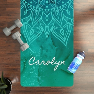 Personalized Mandala Yoga Mat With Name, Personalized Yoga Mat, Custom Yoga Mats, Yoga Lover Gift, Pilates Yoga Mat, Customized Yoga Mat