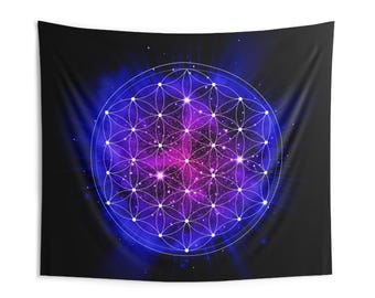 Kwiat Życia Tapestry, Święta Geometria Ścienna, Sztuka Alchemii, Duchowa Ścienna Wisząca, Symbol Genesis, Sześcian Metatrona, Sztuka Boho