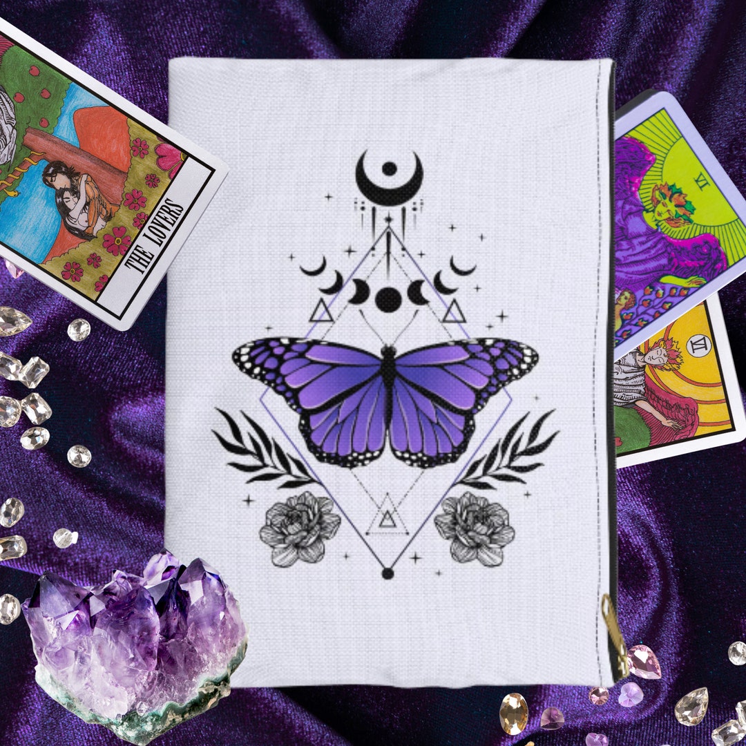 Butterfly Moon Phases Tarot Deck Zipper Pouch, Mystic Design - Etsy UK