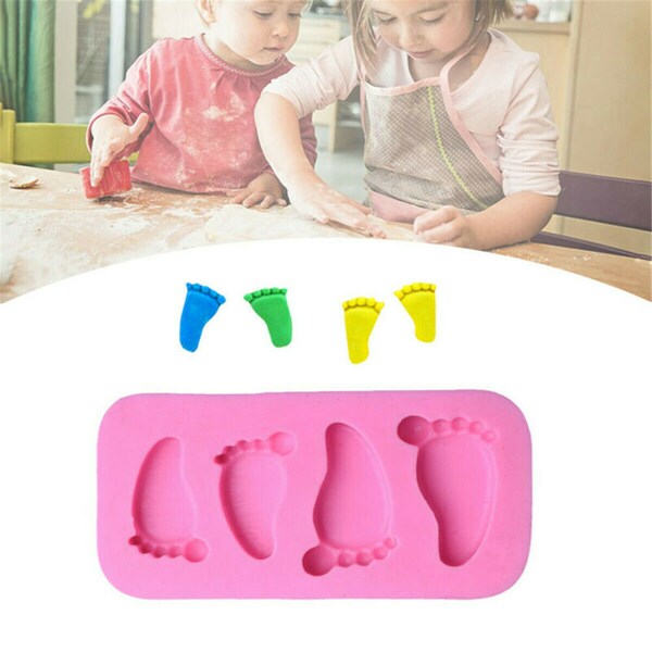 Mold Chocolate Cake Decorating Mold Cake Mould 3D Baby Foot Baby Shower Silicone