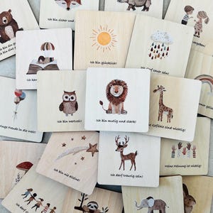 20 wooden affirmation cards for children | Montessori magnets | Boost self-confidence, promote resilience, encourage positive thoughts