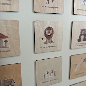 20 tarjetas de afirmación para niños | Imanes de madera | Tarjetas de ánimo | Tarjetas de mindfulness | Amor propio | A juego con nuestra lámina magnética para pizarra