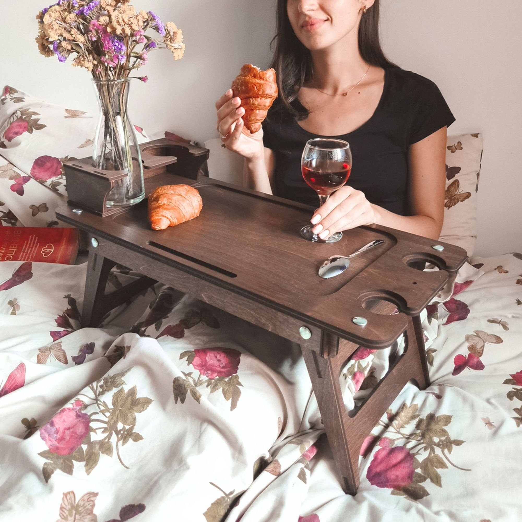 Folding Serving Tray Bed Breakfast Table Bed Table Etsy