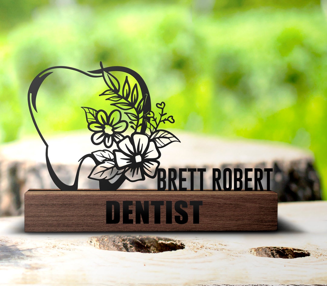Custom Dentist Desk Name Plate Wedge Personalized Dentist Gift