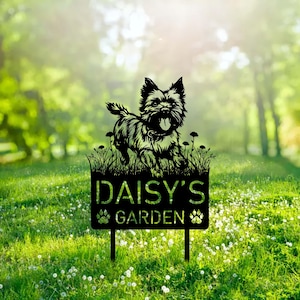 Custom Norwich Terrier Dog Metal Memorial Garden Stake Personalized Pet Grave Marker Name Sign Remembrance Stake Decor Sympathy Dog Loss