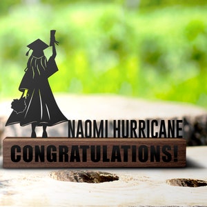 Custom Graduation Gift Desk Name Plate Wedge Personalized Graduates Students Friends Senior 2023 Nameplate Office Sign Class of 2023 Decor