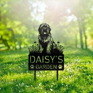 Custom Briard Dog Metal Memorial Garden Stake Personalized Pet Grave Marker Name Sign Remembrance Stake Decor Sympathy Dog Loss Christmas