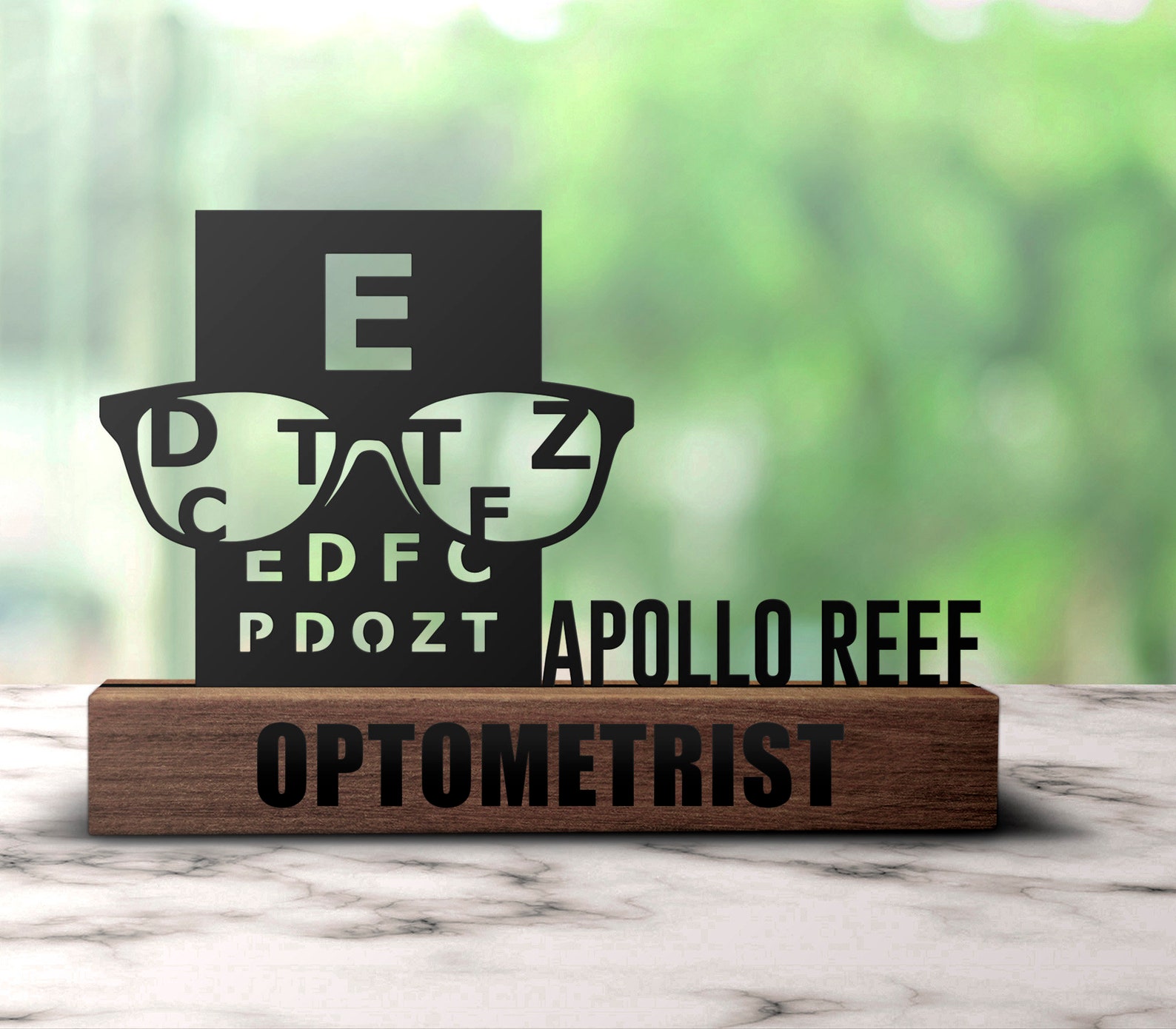 Spring Sign For Optometry Custom Optometry Gift Desk Name Plate Wedge Personalized Optometrist ...