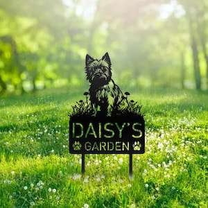 Custom Cairn Terrier Dog Metal Memorial Garden Stake Personalized Pet Grave Marker Name Sign Remembrance Stake Decor Dog Loss Christmas Gift