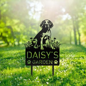 Custom English Foxhound Dog Metal Memorial Garden Stake Personalized Pet Grave Marker Name Sign Remembrance Stake Decor Sympathy Dog Loss