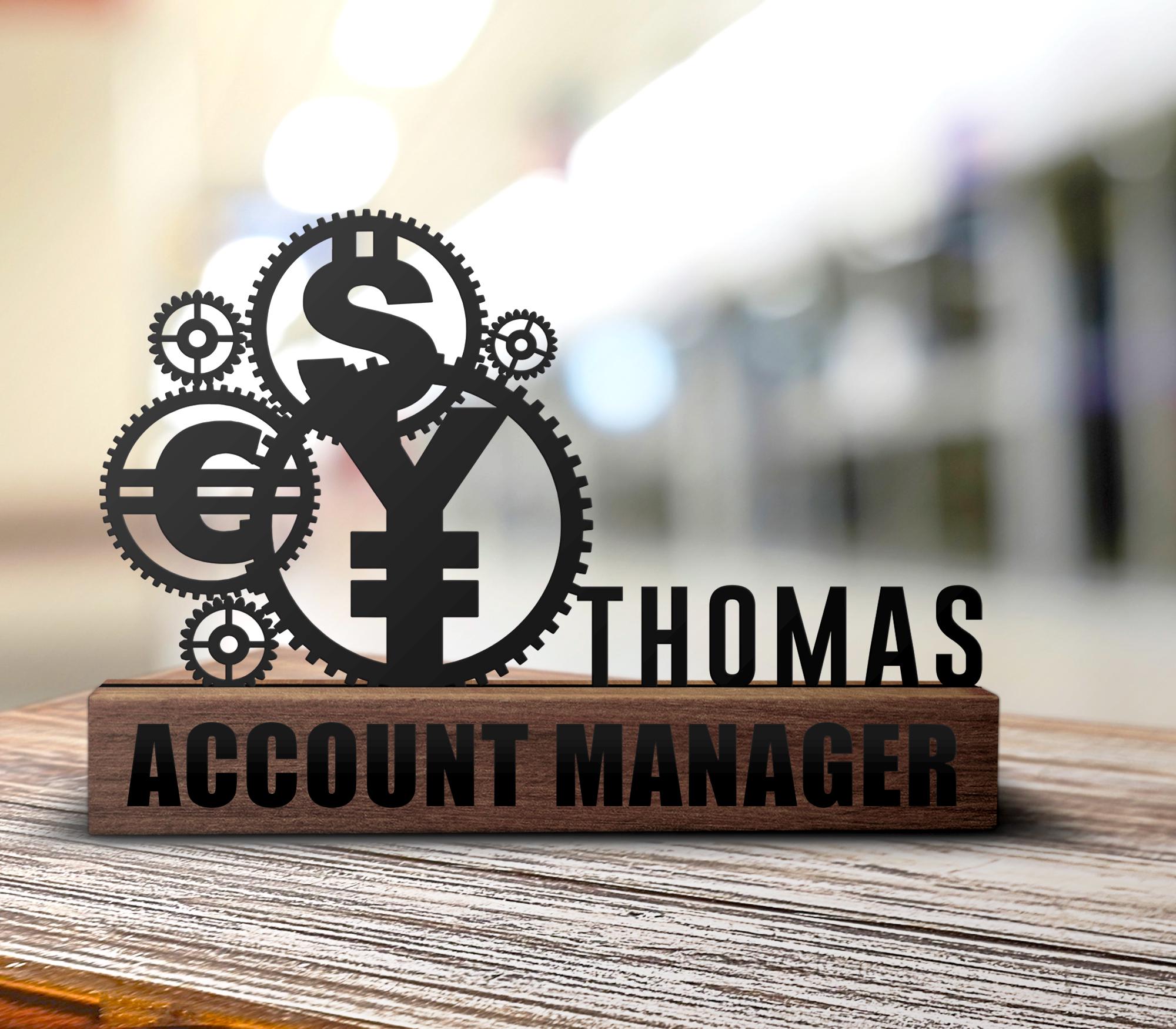 Custom Accountant Manager Desk Name Plate Wedge Personalized Accounting ...