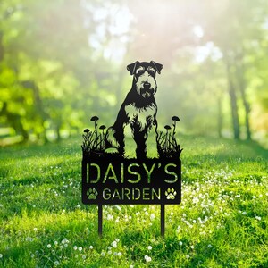Custom Airdale Terrier Dog Metal Memorial Garden Stake Personalized Pet Grave Marker Name Sign Remembrance Stake Decor Sympathy Dog Loss