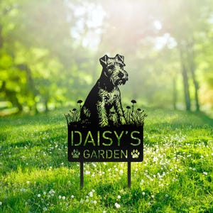 Custom Lakeland Terrier Dog Metal Memorial Garden Stake Personalized Pet Grave Marker Name Sign Remembrance Stake Decor Sympathy Dog Loss