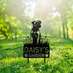Custom Border Terrier Dog Metal Memorial Garden Stake Personalized Pet Grave Marker Name Sign Remembrance Stake Decor Sympathy Dog Loss Gift