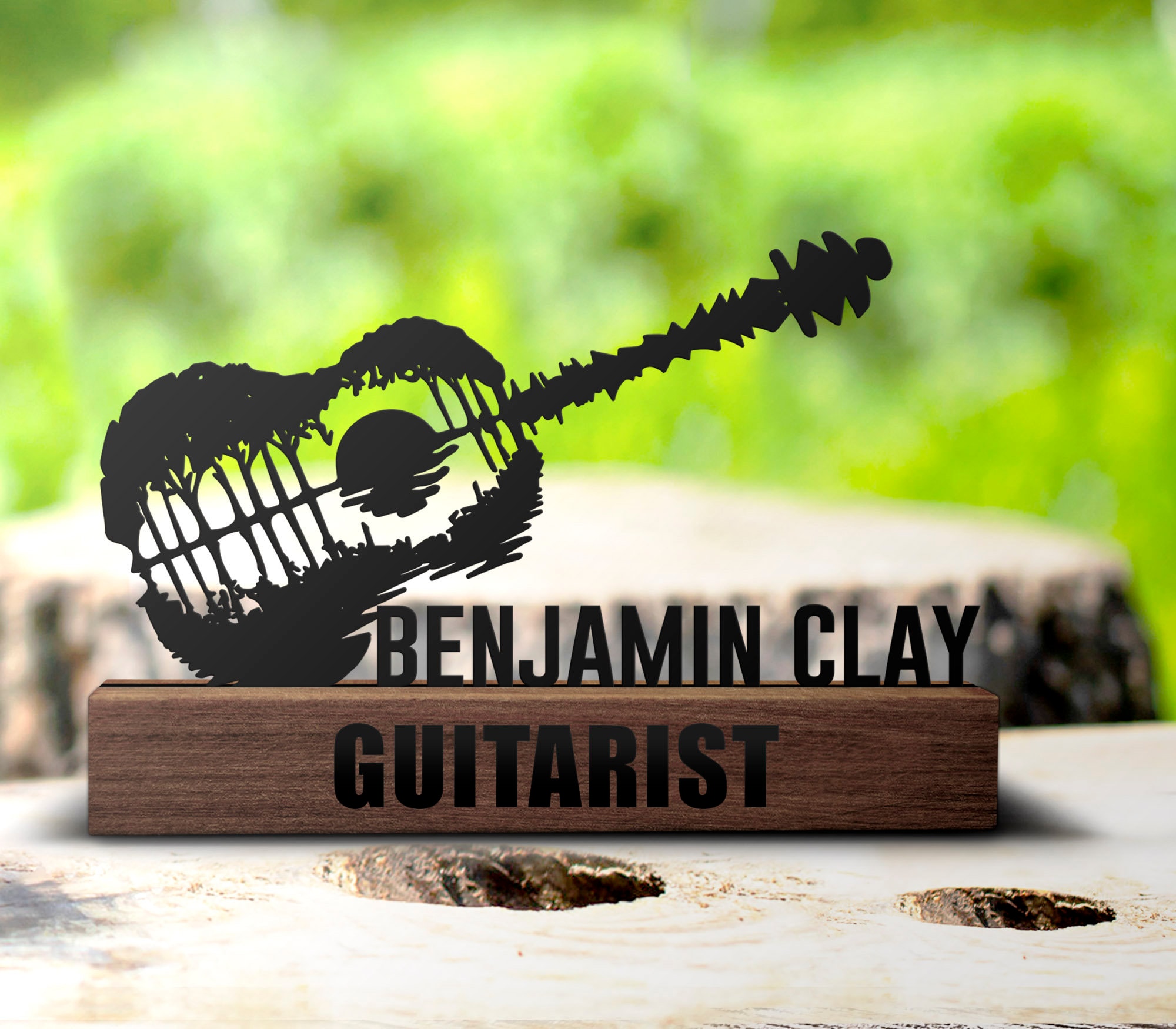 Panneau Métal Personnalisé Guitariste - Cadeau Déco Mural Musique - Coolcin