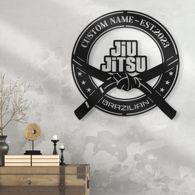 Custom Brazilian Jiu Jitsu Belt Metal Wall Art With LED Light
