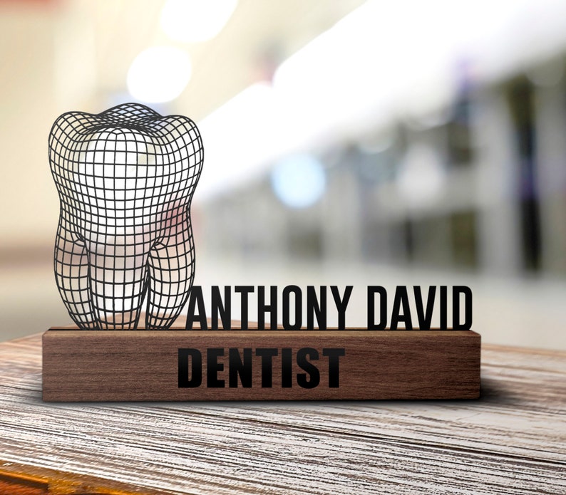Custom Dentist Desk Name Plate Wedge Personalized Dentist Gift Etsy
