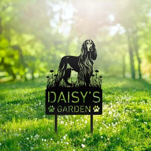 Custom Afghan Hound Dog Metal Memorial Garden Stake Personalized Pet Grave Marker Name Sign Remembrance Stake Decor Sympathy Dog Loss