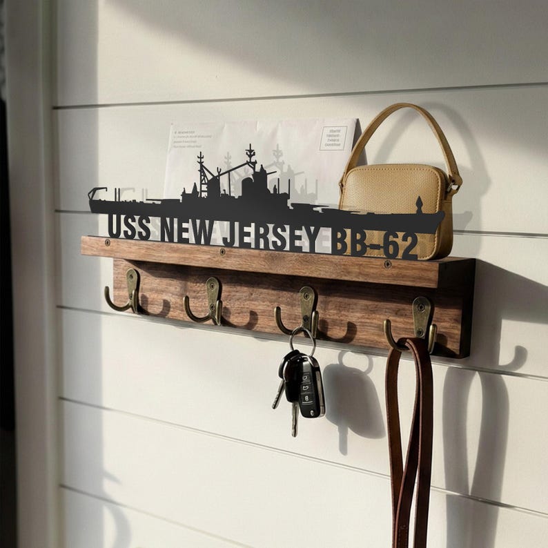 Custom US Navy Warships Wooden Shelf Metal Wall Art, Personalized ...