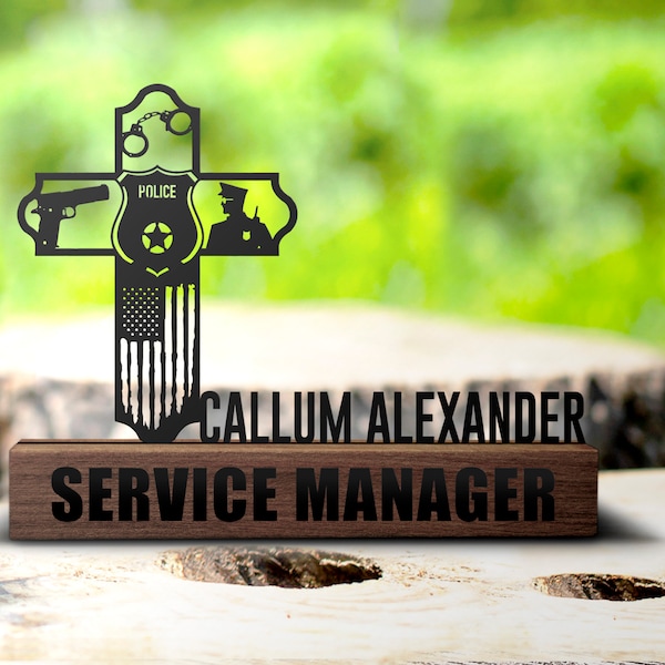 Police Desk Nameplate Etsy