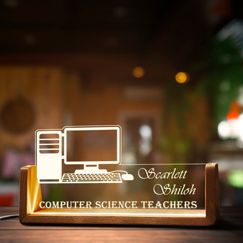 Custom Computer Science Teacher Desk Name Plate Personalized Teacher ...