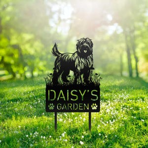 Custom Briard Dog Metal Memorial Garden Stake Personalized Pet Grave Marker Name Sign Remembrance Stake Decor Sympathy Dog Loss Christmas
