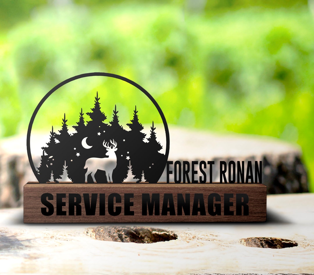 Custom Deer Hunting Desk Name Plate Wedge Personalized Hunter Etsy