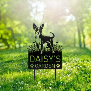 Custom Toy Fox Terrier Dog Metal Memorial Garden Stake Personalized Pet Grave Marker Name Sign Remembrance Stake Decor Sympathy Dog Loss
