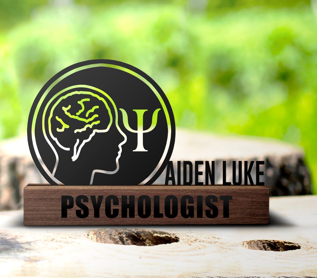 Custom Psychologist Desk Name Plate Wedge Personalized Psychology