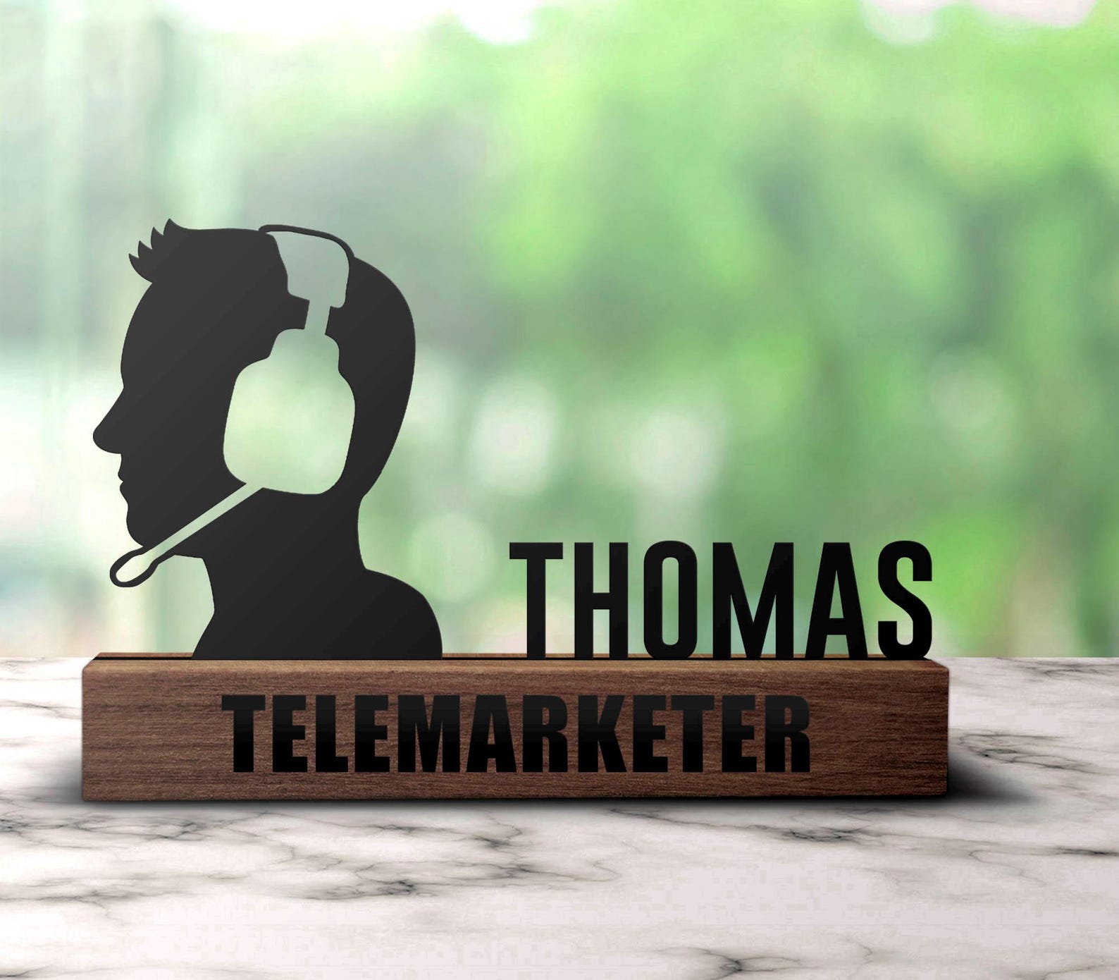 Telemarketer Signs Custom Telemarketer Desk Name Plate Wedge Personalized Telesales ...
