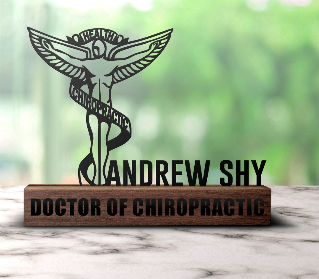 Custom Chiropractic Desk Name Plate Wedge Personalized Chiropractor