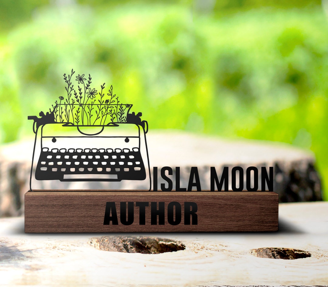 Custom Writer Desk Name Plate Wedge Personalized Writing Author ...