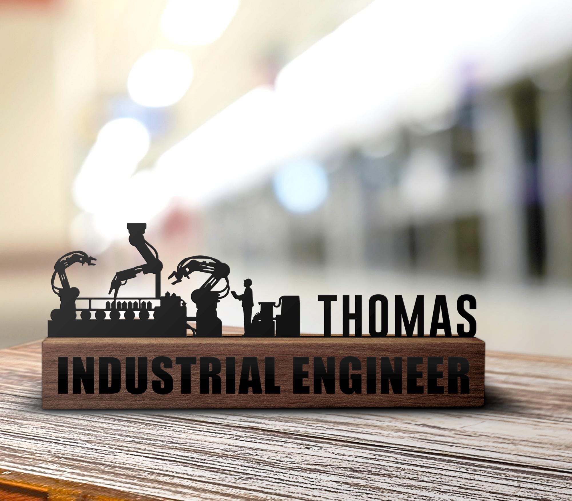 Custom Industrial Engineer Desk Name Plate Wedge Personalized ...