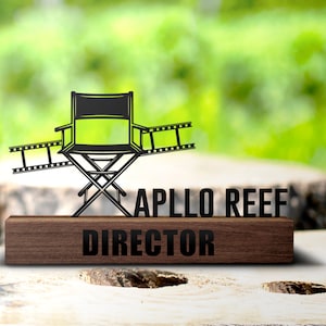 Custom Director Desk Name Plate Wedge Personalized Theatre Worker Nameplate Office Sign Plaque Shelf Tabletop Movie Director Gift Decor