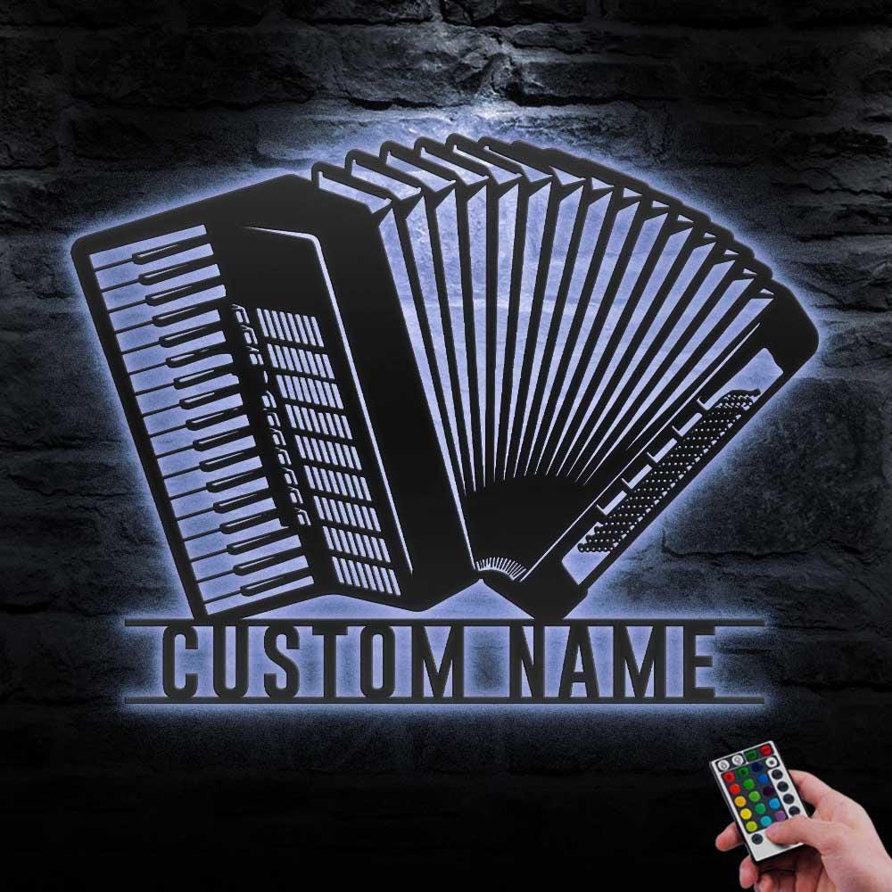 Custom Accordion Musical Instrument Metal Wall Art LED Light Custom Accordion Musical Instrument Metal Wall Art LED Light